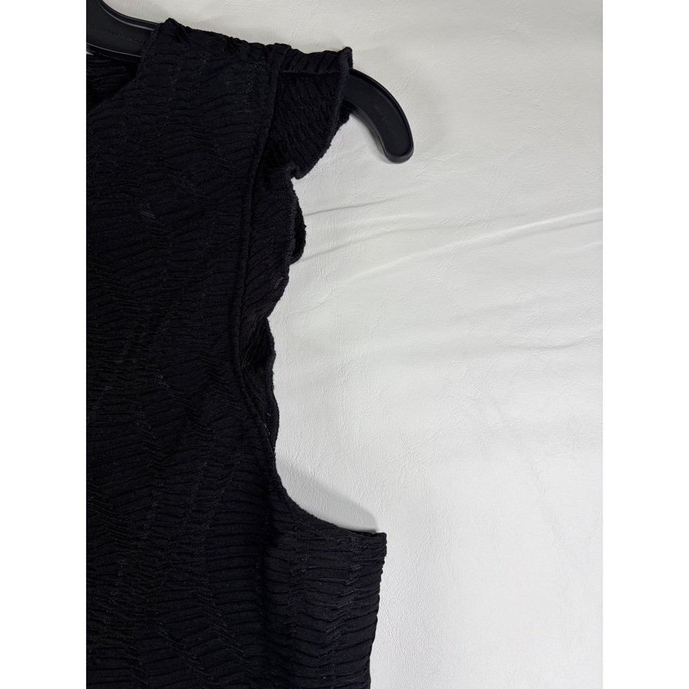 Future Collective Black Textured Ruffle Sleeveless Blouse Top Large New with tag - Picture 9 of 11